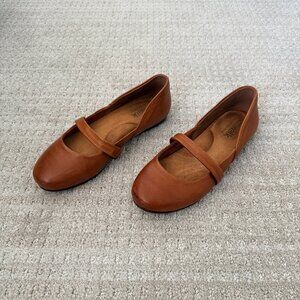Softwalk Samara Leather Mary Jane Flats - Brown, Size 7M
